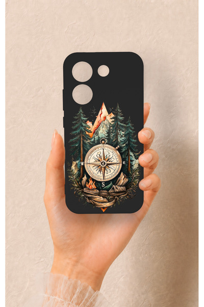 Vip Case Poco X8 Pro Uyumlu Pusula Orman Desenli Silikon Kılıf