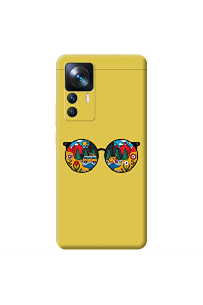Other Xiaomi Mi 12T Round Glasses Yellow Colored Silicone TPU Θήκη
