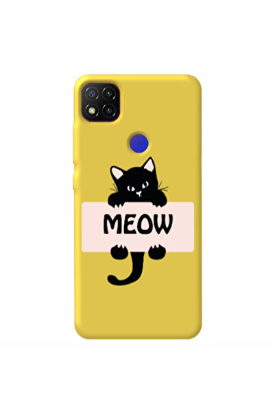 Other Xiaomi Redmi 9c Meow Yellow Colored Silicone TPU Θήκη