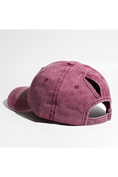 Choice3 Adjustable wine red Women's baseball cap with ponytail design suitabl...