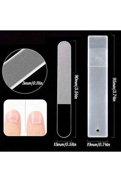 choice2 Transparent Shape2 3pcs Nano Glass Nail Files Professional Sanding Po...