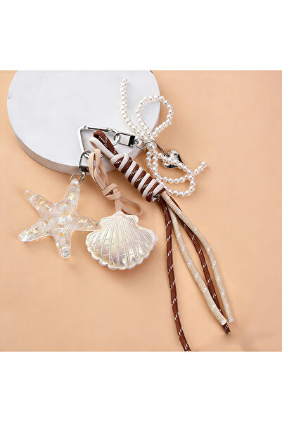 Choice1 champagne Pretty Mermaid Starfish Shell Keychain Key Ring Women Girls...