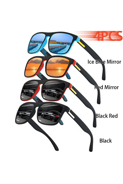 Choice11 4PCSF733 4PCS Classic Vintage Colorful Stripe Sunglasses Fashion Des...