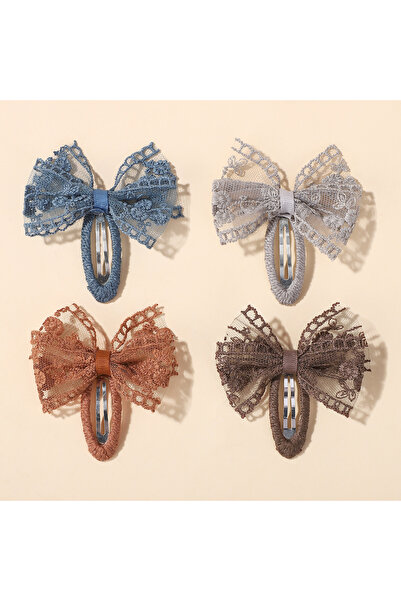 Choice QC3677-10B 10Pcs Random Color Lace Hairclips Bowknot Handmade Hairgrip...
