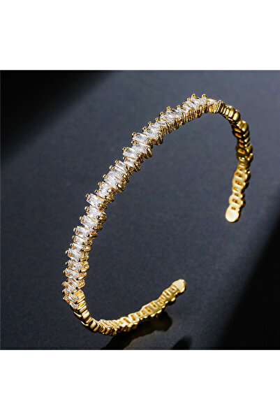 Choice3 Gold ZAKOL Fashion Cubic Zirconia Cuff Bangles for Women Trendy Bague...