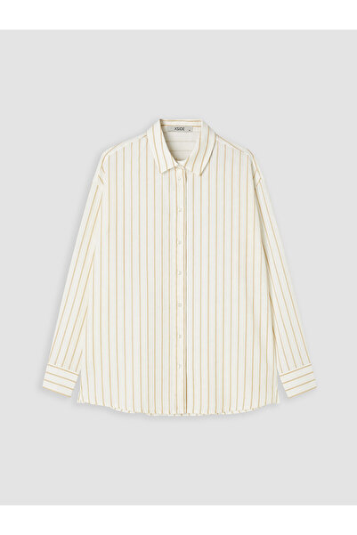 LC Waikiki Peak New Season Striped Muslin Oversize Women's Shirt