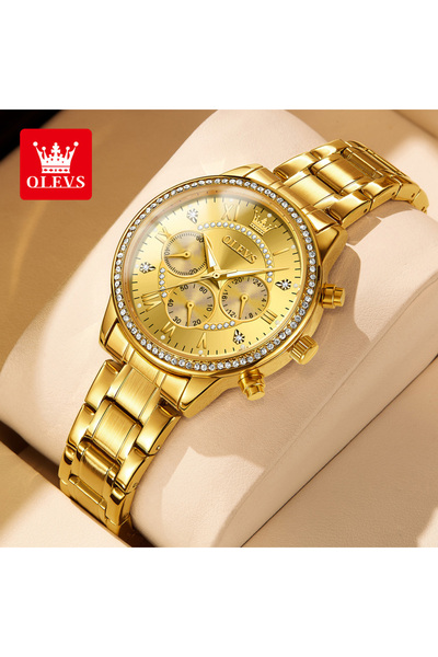 Choice1 ساعة OLEVS TY715 الذهبية الفاخرة للنساء، ساعة أنيقة ذهبية وردية مع حز...