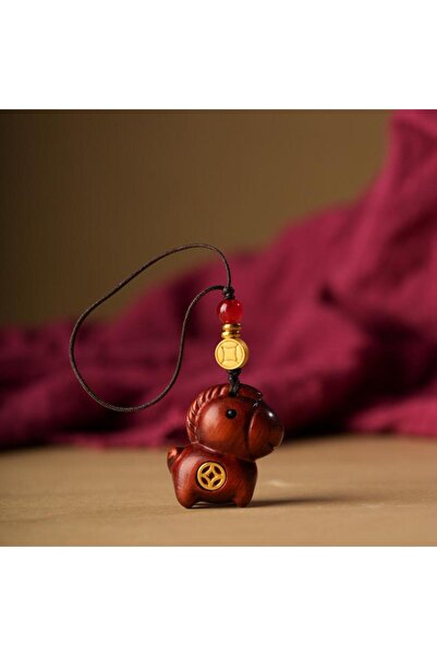 choice2 A2 〔YY110〕 Sandalwood Horse Pendant Keychain Year Of The Horse Mobile...