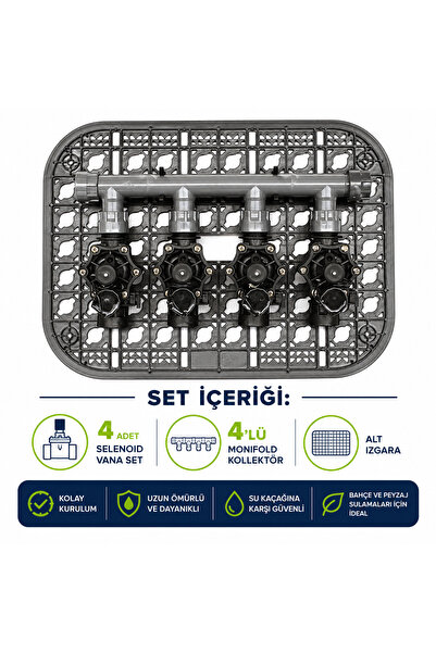 Rain SELENOİD VANA 32MM 4LÜ HAZIR BAĞLANTILI SET (24VOLT ELEKTRİKLİ)