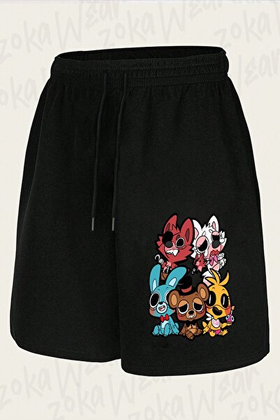 ZOKAWEAR Ουνισέξ Σορτς με στάμπα Five Nights at Cutie's Design