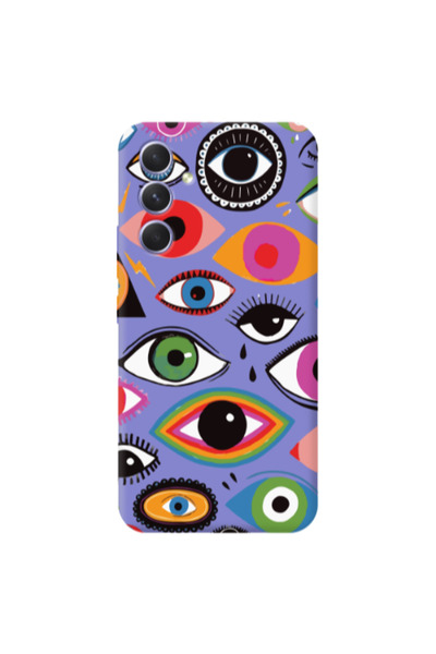 Other Samsung A56 Colorful eyes Purple Colored Silicone TPU Θήκη