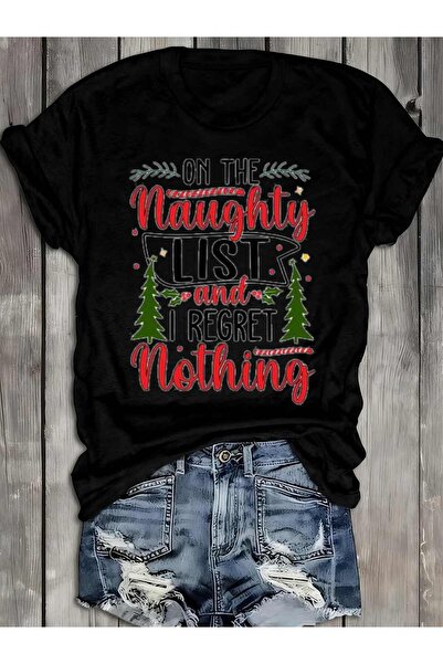 212Wear Women'S Graphic T-Shirt - Funny Holiday Saying with Naughty List Prin...