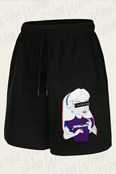 ZOKAWEAR Unisex Metallica Girl Design Printed Shorts