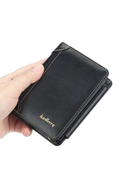Choice1 black 1Pcs/Baellerry Men's Short Pu Leather Wallet, Multi-Card Slots ...