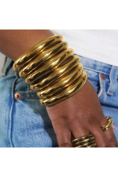 Choice AYA6579401 Vintage Chunky Wheels Metal Cuff Bangles Bracelets Set for ...