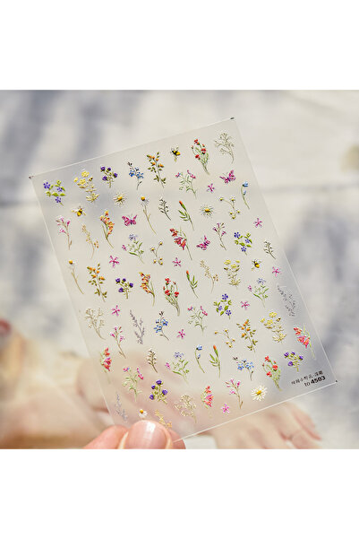 Choice 1pcs 5D Spring relief wildflower nail sticker daisy butterfly flower s...