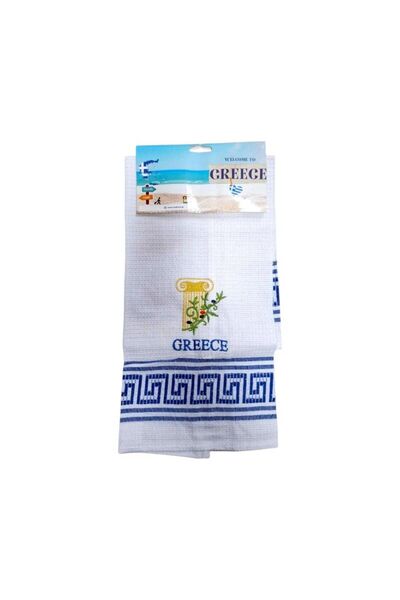 Tradesor Πετσέτα ποτηρόπανο Souvenir με κέντημα - Σετ 12pcs - Greece - 416259
