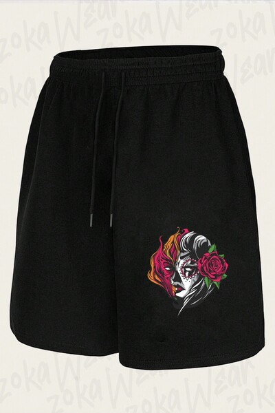 ZOKAWEAR Unisex Γυναικείο σορτς με στάμπα Rose Good Bad Design