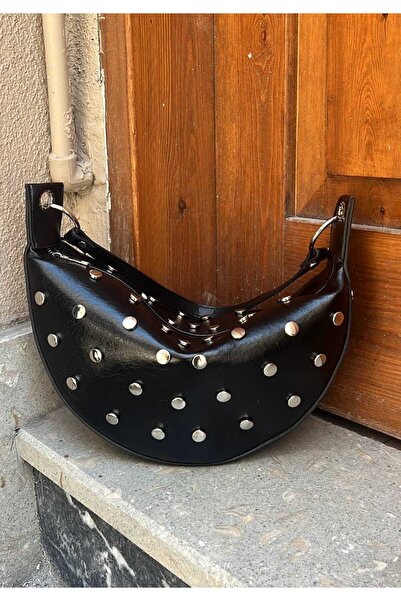 WİKİDAYS.S MODA TRENDİ Half Moon Women's Shoulder Bag with Metal Staple Detai...