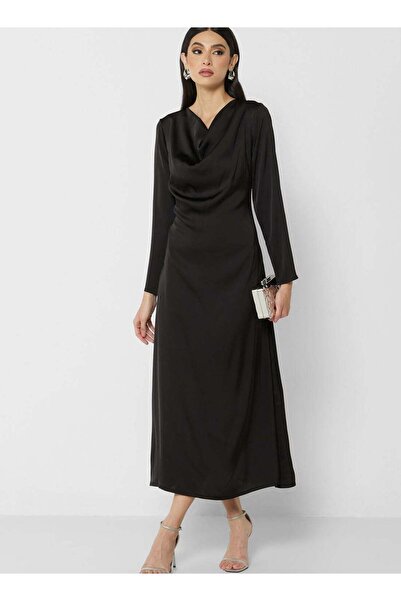 Khizana Satin Cowl Midi Dress