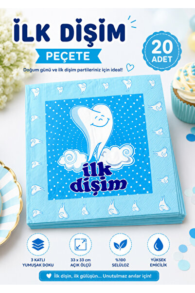 Partifabrik Pastelni makaron plavi, moj zub je ispao, salveta za zabavu sa zu...