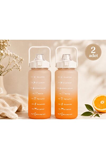 fitmart 2 Adet Motivasyonel Sporcu Matarası Bpa Free 2 LT