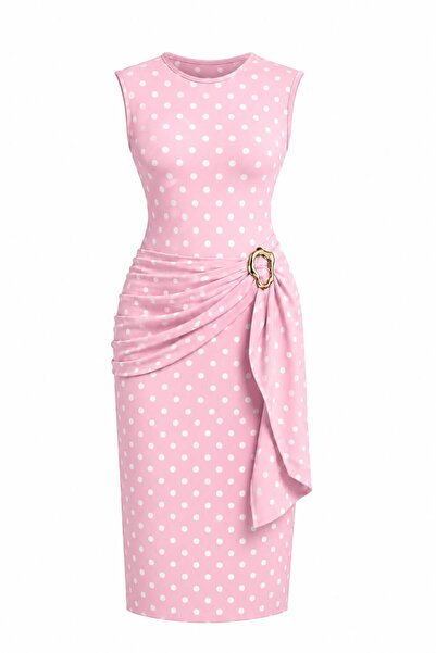 SevdeUgur Women's Buckle Detailed Belted Gathering Molded Maxi Dress - Sevde ...
