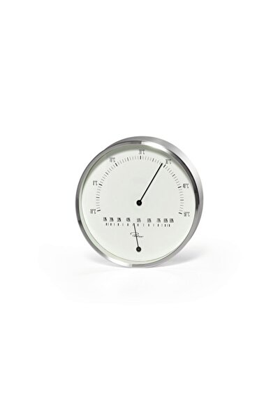 PHILIPPI Θερμόμετρο & Υγρόμετρο Tempus 307001 Φ15,24x5,08εκ. Ασημί-Λευκό