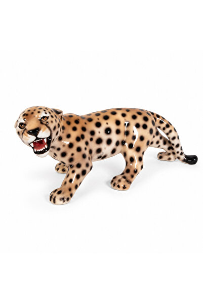 ONEMAY Dekoratif Seramik Büyük Leopar Heykeli