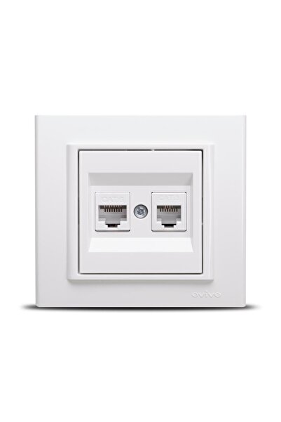 Ovivo Electric Υποδοχή UTP CAT6 και Τηλεφωνική Υποδοχή ST Λευκό Ovivo Mina, 4...