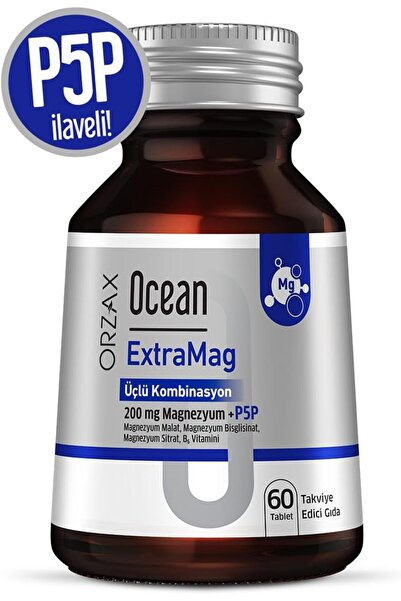 Orzax Ocean ExtraMag Üçlü Kombinasyon Magnezyum 200 mg Takviye Edici Gıda 60 ...