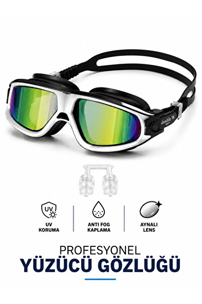 Janissary MC620 Gri Profesyonel Aynalı Yüzücü Gözlüğü | UV Korumalı, Anti-Fog...