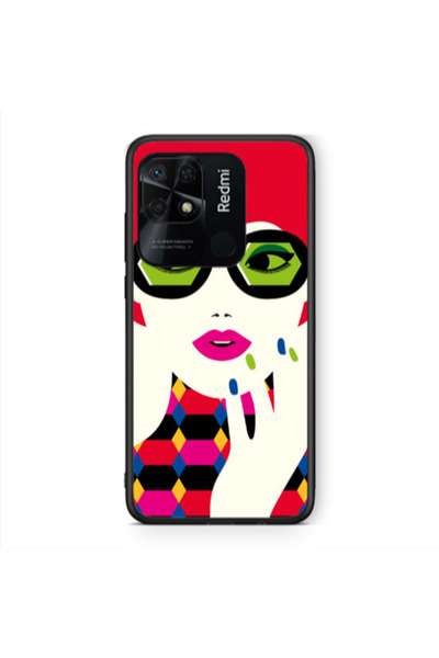 Other Xiaomi Redmi 10C Red hair girl Black Glossy Θήκη
