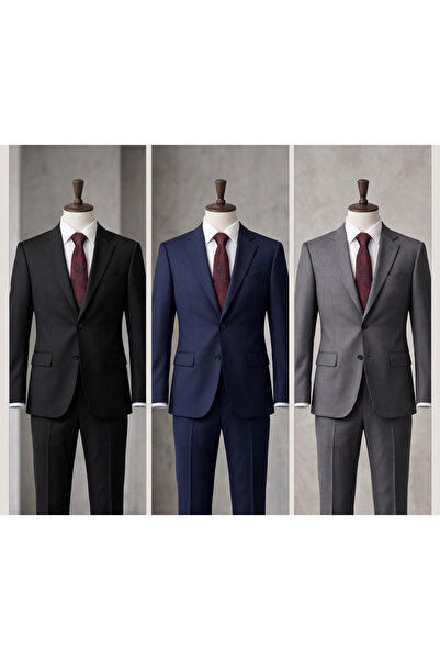 Elegante Cravatte Men's Jacquard Woven Tie Set - 7cm Model, Pocket Handkerchief & Special Boxed
