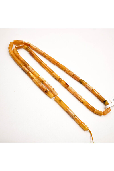 Generic Kaliningrad Amber Rosary 48 Beads 4.5x10mm Butterscotch Cylinder Pray...