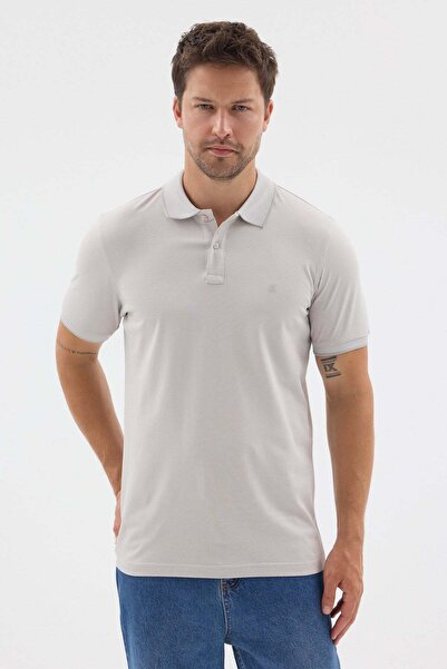 İmza Stone Polo Collar Pique Short Sleeve Slim Fit 100% Cotton T-Shirt 101126...