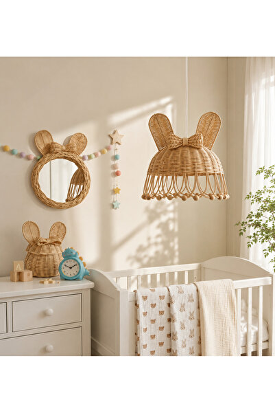 DEKORATTAN Rattan bambu hasır 3 lü set