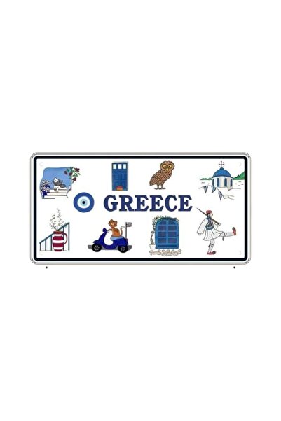 Tradesor Μεταλλική πινακίδα Souvenir - 12pcs - Greece - 15x30cm - 181041