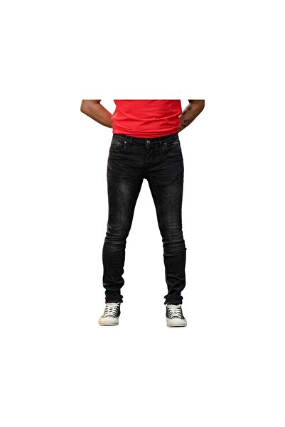 Profil 525 Ανδρικό Ελαστικό Τζίν Παντελόνι Slim Fit Μαύρο -