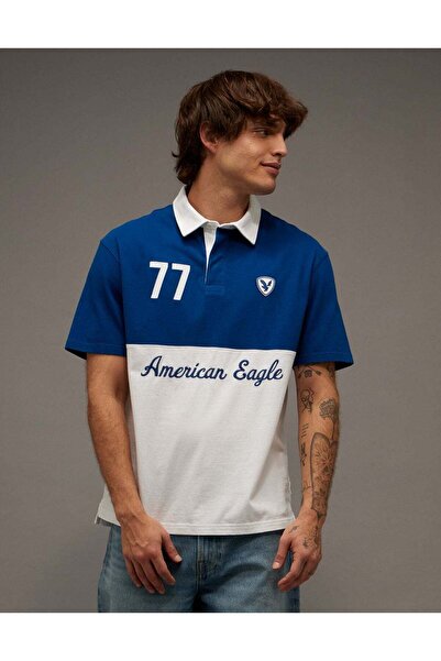 AMERICAN EAGLE AE Standard Fit Graphic Polo Shirt
