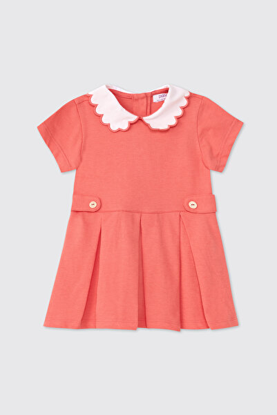Panço Baby Girl Knitted Coral Dress