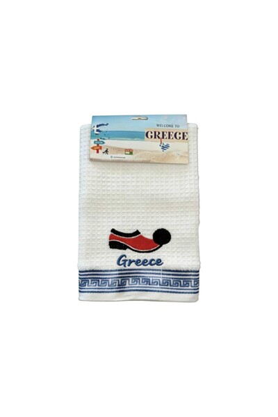 Tradesor Πετσέτα ποτηρόπανο Souvenir με κέντημα - Σετ 12pcs - Greece - 416402