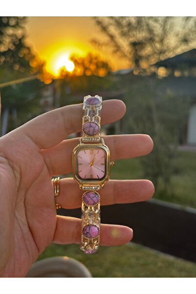 MODA Maisonlune Pembe Taş Detaylı Gold Renk Kadın Bileklik Saat – Şık ve Zari...