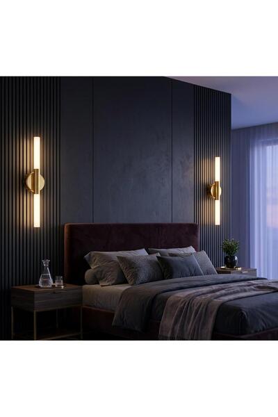 DNC LIGHTING PİLLİ-ELEKTRİKLİ SİLİNDİR YUVARLAK DEKORATİF LED DUVAR YATAK ODA...