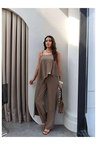 ESRAHELVACI Asymmetrical Cut Blouse and Pants Set