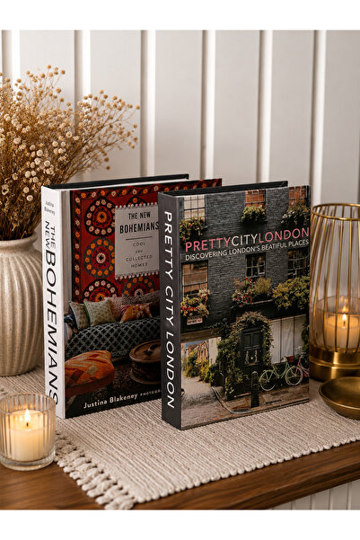 Dezora Home Dekoratif Kitap Kutu Seti 2'li - Modern Saklama Kutusu Kitap Görü...