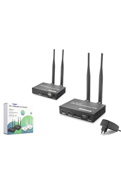 HADRON HDX1443 Kablosuz HDMI KVM Görüntü Aktarım Seti Loop-Out IR 1080p 300 m...