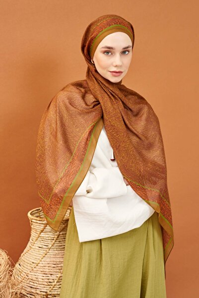 Silk Home Riva Shawl Tencel Guipure Pattern Tan