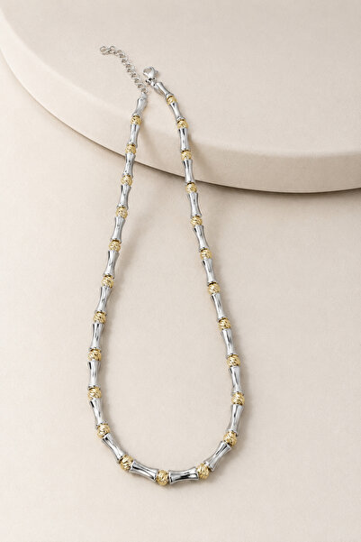 Alexis Carrel Estelle Bone Dorika Bead Detailed Silver Necklace