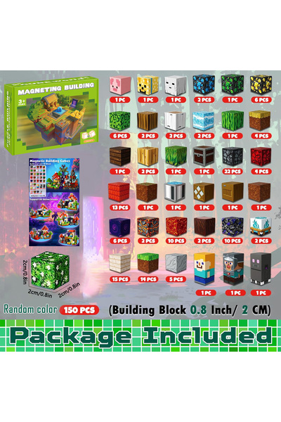 Choice 150pcs Magnetic Building Block Bricks Toy Mine Stacking World Creativi...